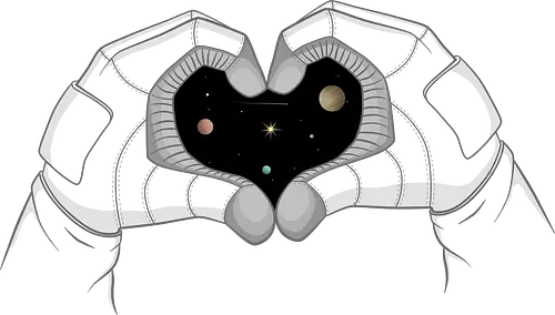 I Love Space - space, astronaut, astronomy, cosmos, galaxy, heart, love, nasa, science fiction, spaceman, spaceship, stars, universe, valentine, valentines day